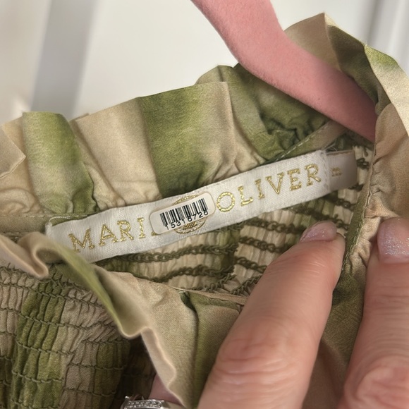 Marie Oliver Qiunnlyn Green Tie Dye Smocked Tiered Ruffle Dress - Picture 7 of 12